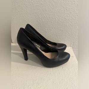 Franco Sarto matte black platform heels